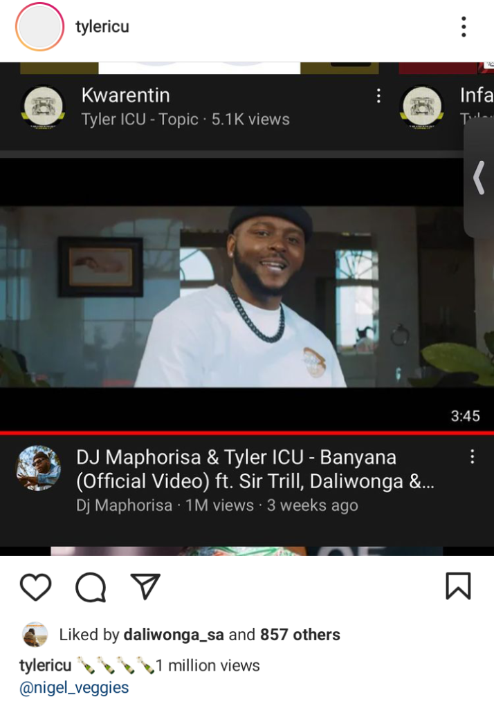 Tyler ICU Reacts To His Hit Single 'Banyana' Major Milestone - The ...