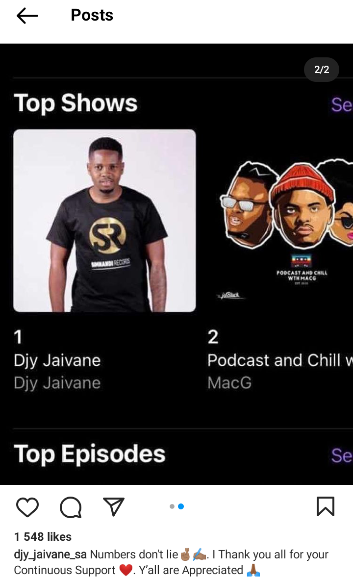 Djy Jaivane Reacts To Being On The No.1 Spot On Top Podcasts In South ...